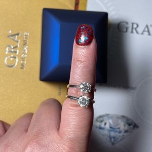 1 carat moissanite open ring by Evita Peroni